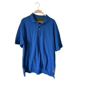 Orvis Blue Signature Logo Short Sleeve Polo Shirt Men's size Large